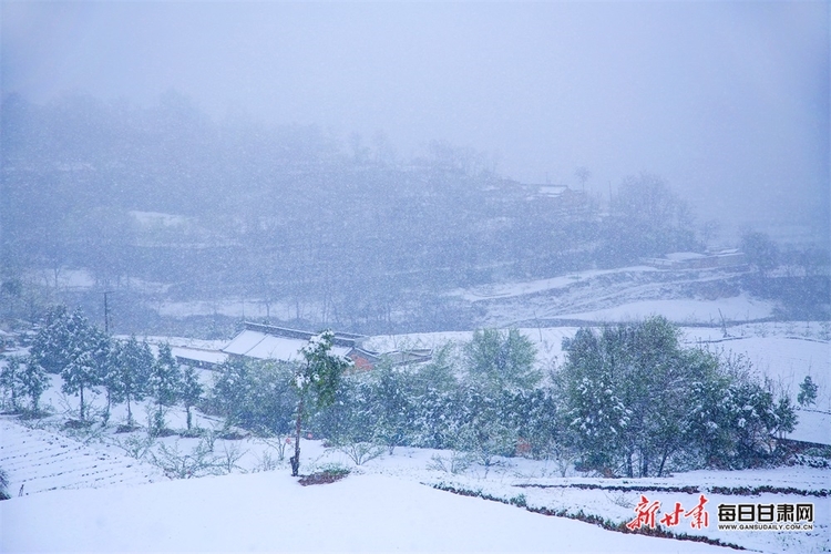 料峭四月喜降春雪 仇池故里美色傾城