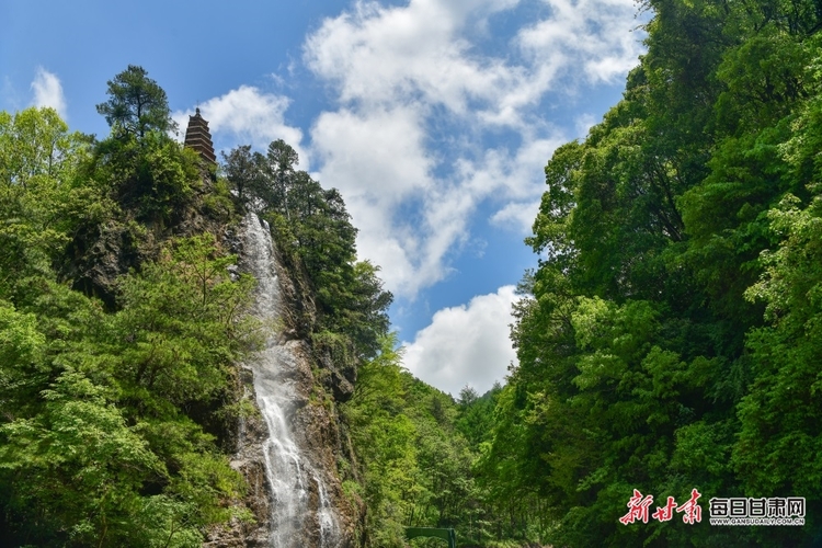 【文旅焦點圖】夏日麥積山：群峰聳峙染翠色 飛瀑流泉畫中畫_fororder_麥積山3