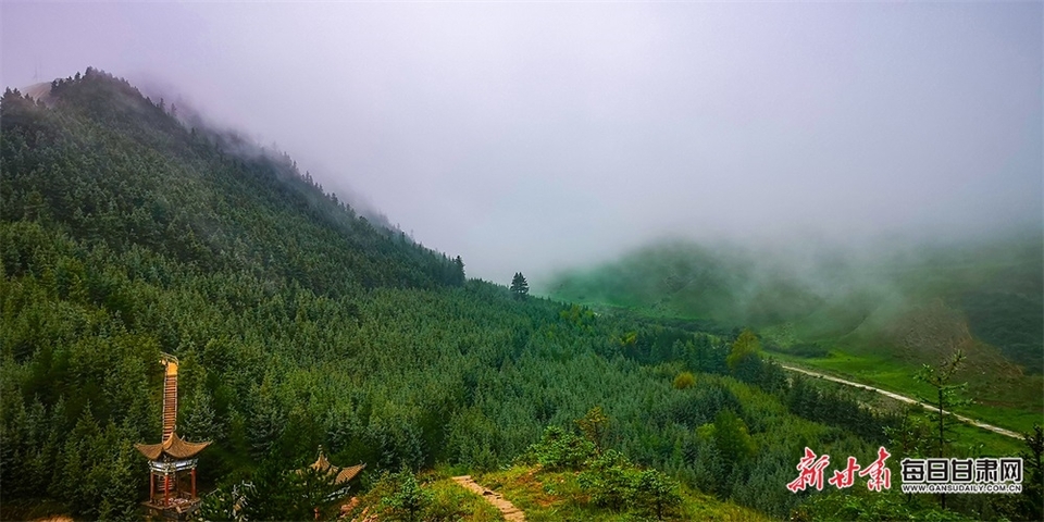 【大美甘肅】白銀景泰壽鹿山：雲霧繞山巒 秋日畫意濃_fororder_2