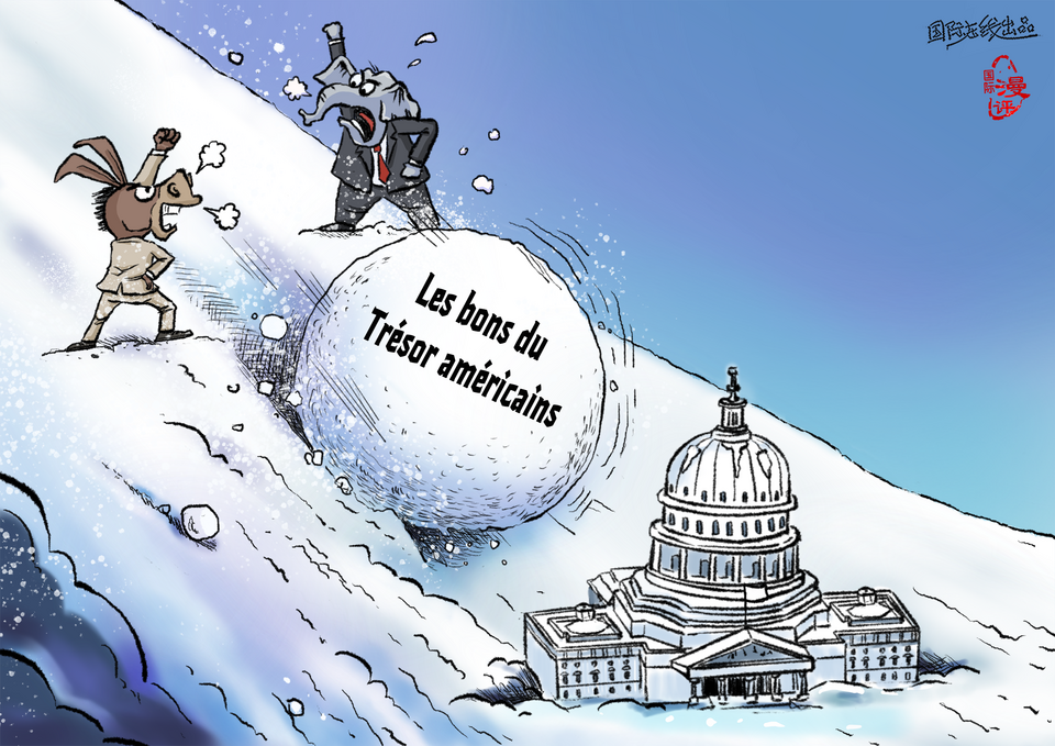 【Actualité en caricatures】L'effet boule de neige de la dette_fororder_債務雪球（法）