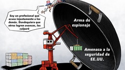 【Caricatura editorial】Incluso una grúa no puede cargar la culpa de espía