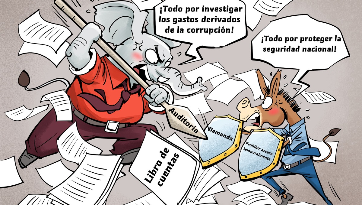 【Caricatura editorial】Luchas partidistas en los libros de cuentas