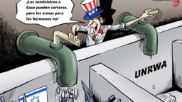 【Caricatura editorial】"¡Los suministros a Gaza pueden cortarse, pero las armas para los hermanos no!"