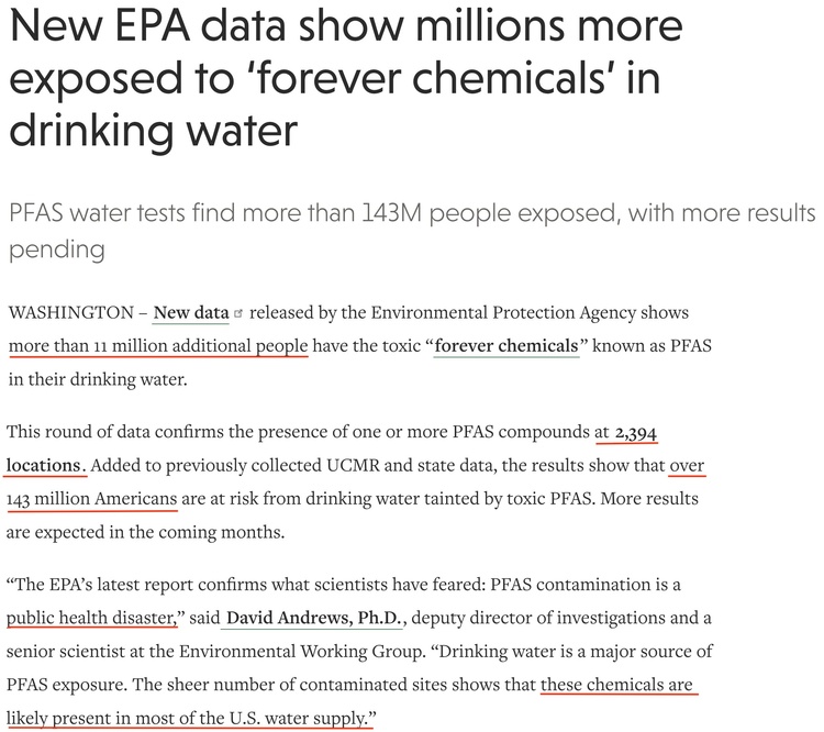 深觀察丨美國官方數據顯示 超過1.4億美國人面臨飲用水安全風險