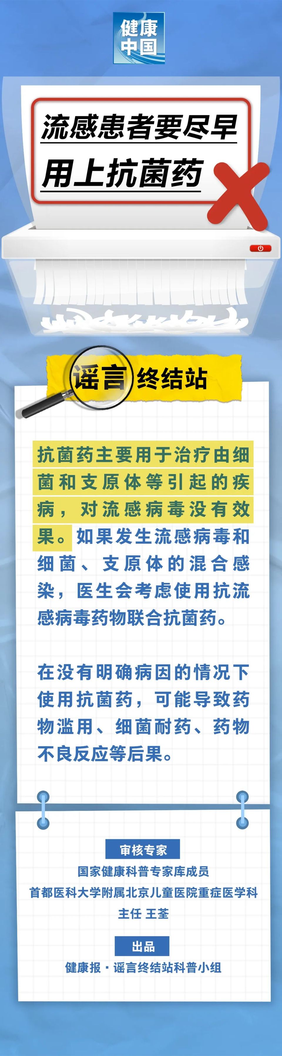 流感患者要儘早用上抗菌藥……是真是假？｜謠言終結站