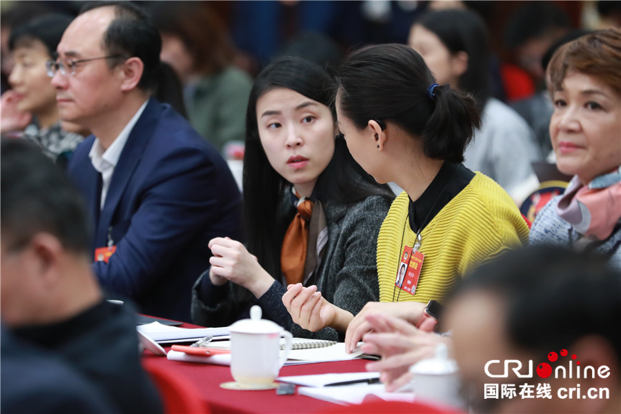 圖片默認標題_fororder_3.邰麗華委員通過手語翻譯聽取其他委員發言。