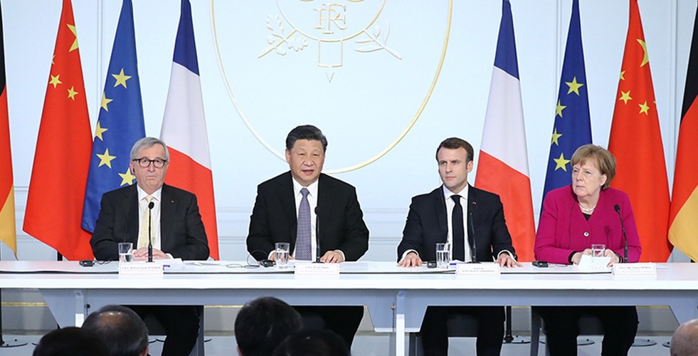 習近平和法國總統馬克龍共同出席中法全球治理論壇閉幕式_fororder_8
