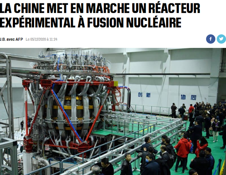 中國新一代“人造太陽”首次放電 外媒：是中國核電研究的重大突破
