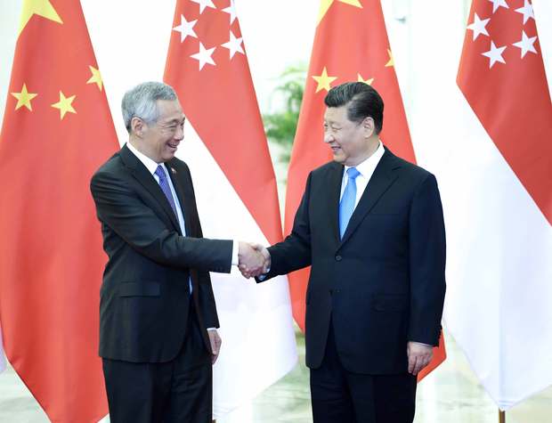 習近平會見新加坡總理