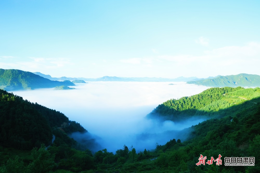 【焦點圖】隴南：群山逶迤雲海蒼茫 航拍康縣毛埡雲海如仙境_fororder_2