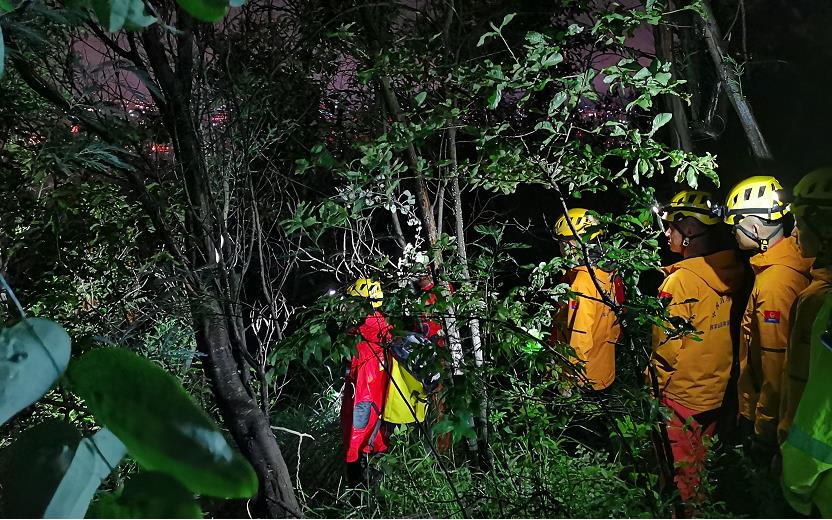 昆明消防雨夜成功搜救3名登山迷路人員_fororder_2