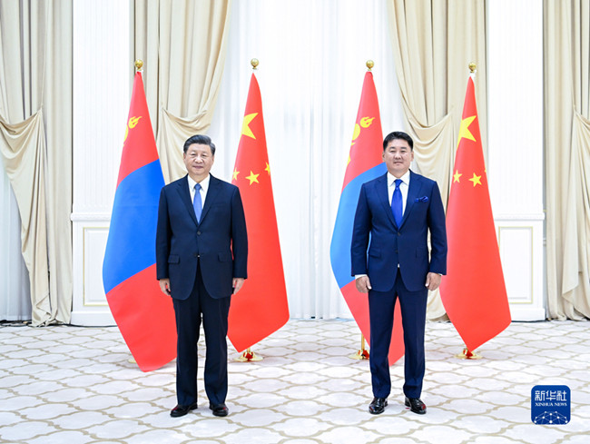 習近平會見蒙古國總統呼日勒蘇赫_fororder_1