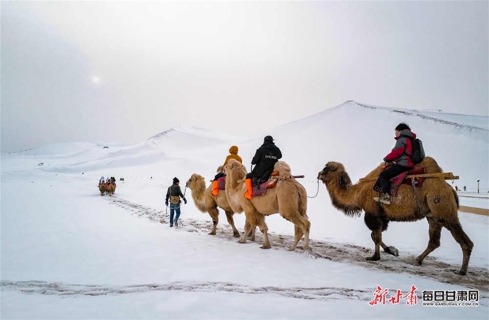 酒泉：瑞雪迎新春 敦煌景如畫_fororder_7