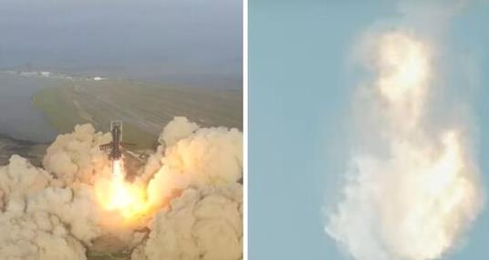 美國太空探索技術公司“星艦”重型運載火箭在發射升空後不久發生爆炸