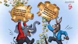 【Caricatura editorial】Duelo de “vasijas mágicas”