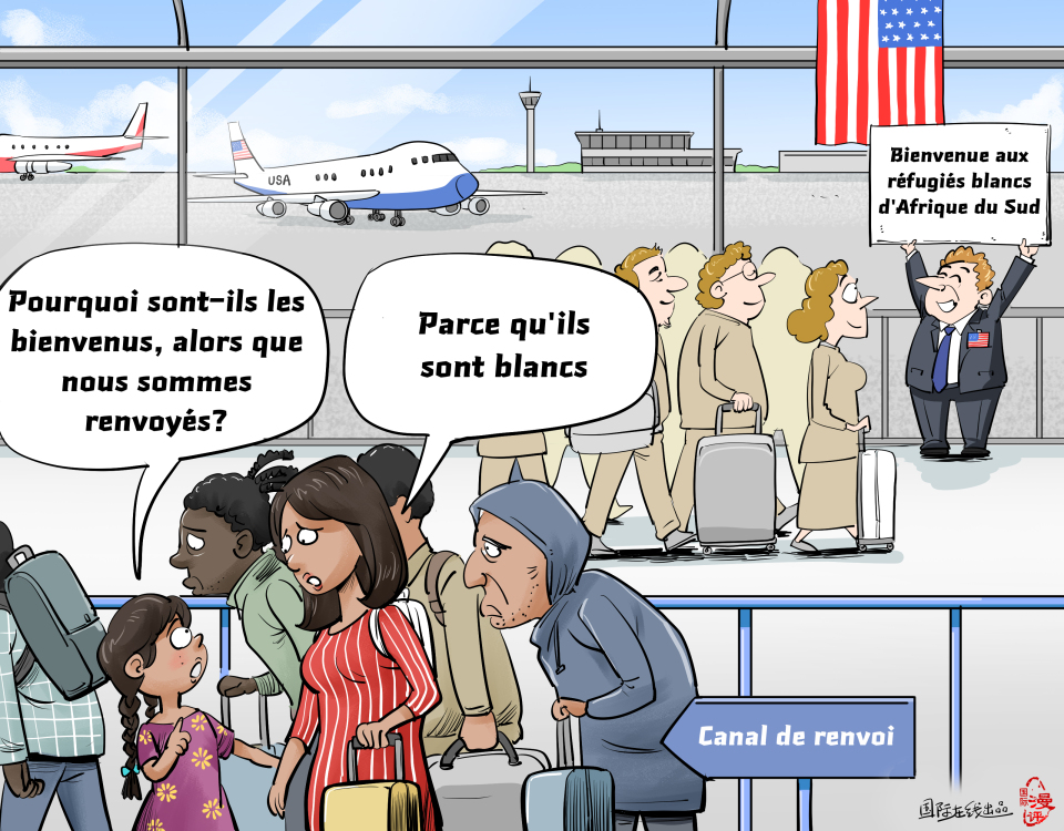 【Actualité en caricatures】La priorité à la couleur de peau_fororder_法【國際漫評】膚色優先