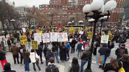 美國多地舉行抗議活動 要求政府停火止戰_fororder_04