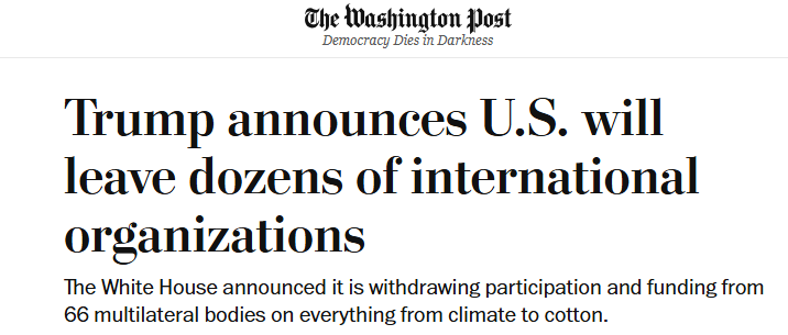 全球媒體聚焦 | 美國“退群”66個國際組織 外媒:目光短淺!_fororder_1