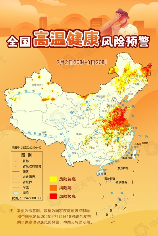 持續暑熱 全國高溫健康風險預警首次發佈