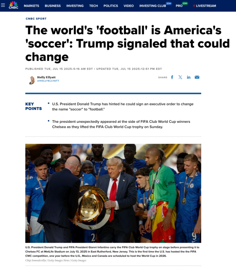 全球都叫Football，美國卻叫Soccer？美媒：美國或將更名世界第一運動_fororder_圖片1