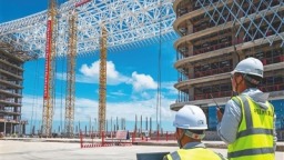 文昌國際航天城航天科創基地項目： 3天“建起”108米長的空中連廊