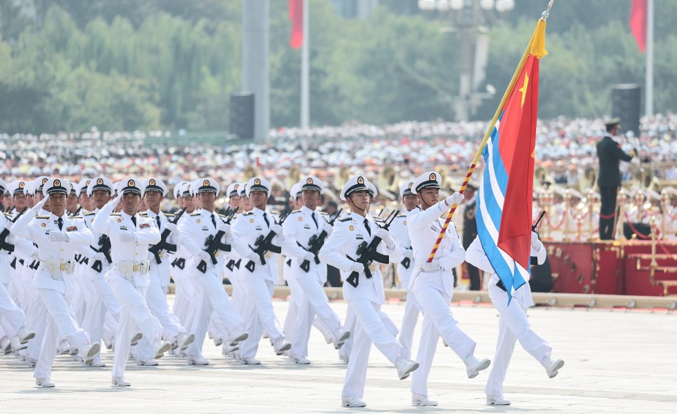 海軍方隊接受檢閱_fororder_紀念抗戰勝利80週年｜紀念中國人民抗日戰爭暨世界反法西斯戰爭勝利80週年大會在京舉行XxjpseC000288_20250903_PEPFN0A001.JPG