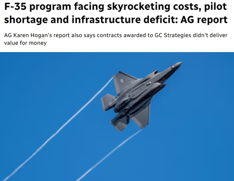 白話拆解丨加拿大審計報告：F-35戰機採購成本暴漲近五成