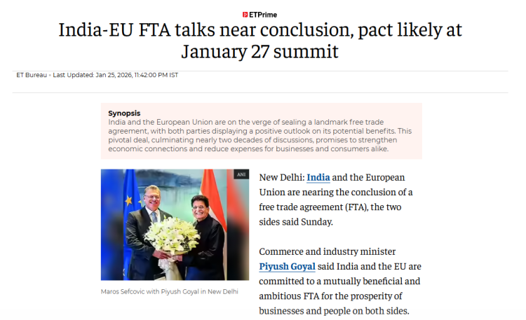 閃評 | 歐印或將簽署“歷史性”貿易協定 美國關稅大棒下“抱團取暖”?