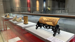 湖南邵陽北塔區非遺手藝人楊石生竹雕作品在北京展出
