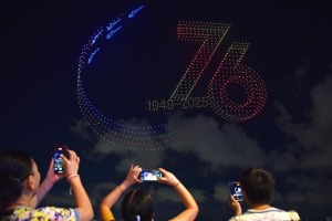 香港舉行大型無人機匯演慶祝新中國華誕