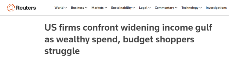 深觀察 | “鱷魚的血盆大口”正在張開：美國K型經濟加劇分化 社會裂痕持續擴大