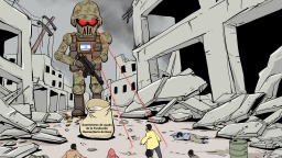 【Caricatura editorial】“El juego del calamar” en Gaza