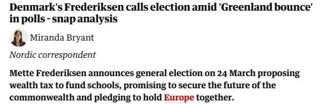 閃評 | 格陵蘭島風波未平 丹麥為何宣佈提前大選？