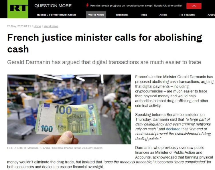 法國司法部長呼籲廢止現金交易 法國人能幹嗎？_fororder_360截圖20250523144721317