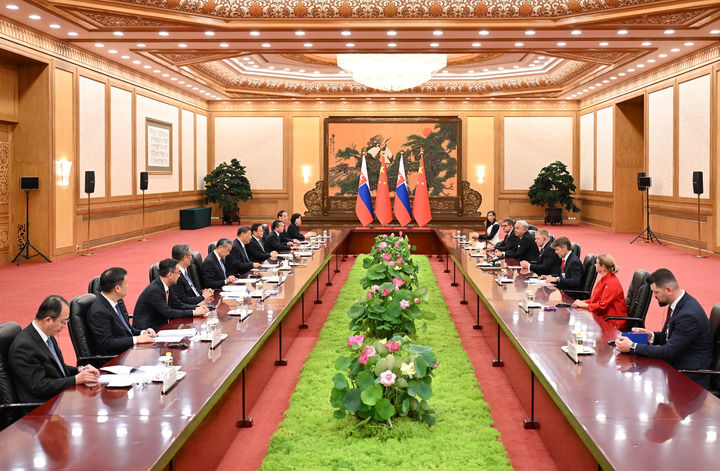 習近平會見斯洛伐克總理菲佐