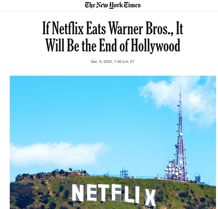 全球媒體聚焦 | 奈飛將收購華納兄弟 好萊塢會迎來終結嗎?_fororder_5a66ccbd0e9846c399b51c82f578eabc