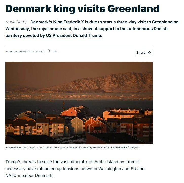 全球媒體聚焦 | 多國媒體:丹麥國王訪問格陵蘭島 “在困難時期提振士氣”