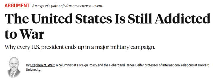 全球媒體聚焦 | 美媒:美國是否已經“對戰爭上癮”?