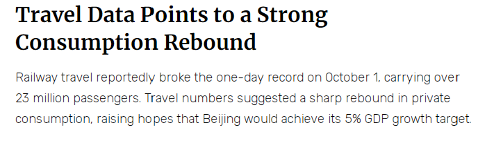 全球媒體聚焦 | 外媒稱 中國黃金周出行數據創歷史新高 為四季度經濟注入“強心劑”