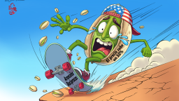 【Caricatura editorial】Los pistachos “tiemblan de miedo”