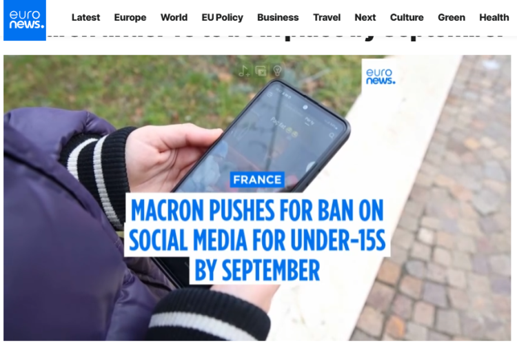 全球媒體聚焦 | 多國媒體熱議法國加速推進15歲以下青少年社交媒體禁令