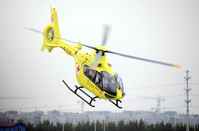  L'hélicoptère H135 construites par Airbus（Photo:DFIC）