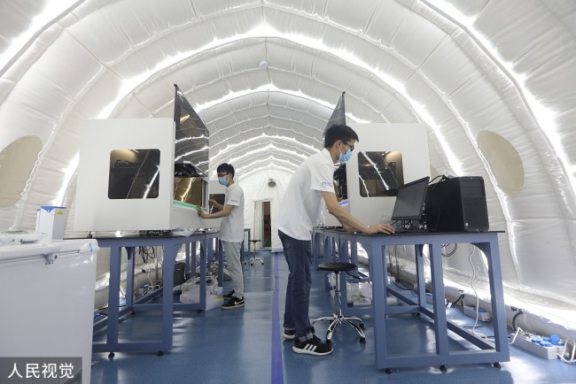 Mise en service à Beijing d'un laboratoire de dépistage gonflable