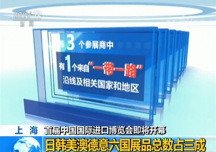 首屆進口博覽會將開幕:日韓美澳德意六國展品總數佔三成 首屆進口博覽會將開幕:日韓美澳德意六國展品總數佔三成