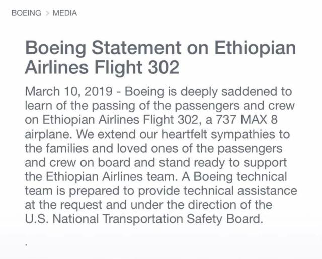 美國禁飛737MAX波音仍嘴硬 網友批評波音拿生命冒險 美國禁飛737MAX波音仍嘴硬 網友批評波音拿生命冒險