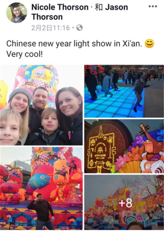  Le touriste Nicle Thorson partage son nouvel an chinois à Xi’an sur son compte Facebook