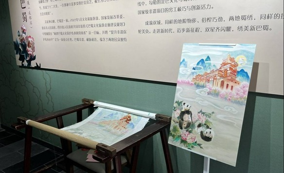 （轉載）成渝雙城蜀繡大展開幕 名家共繡“洪崖洞與熊貓”