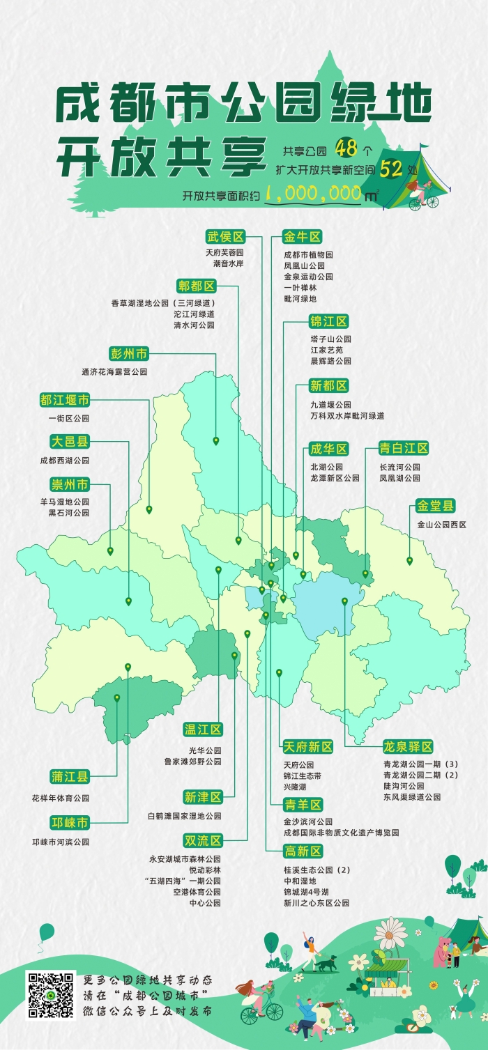 （轉載）成都市正式發佈公園綠地開放共享地圖