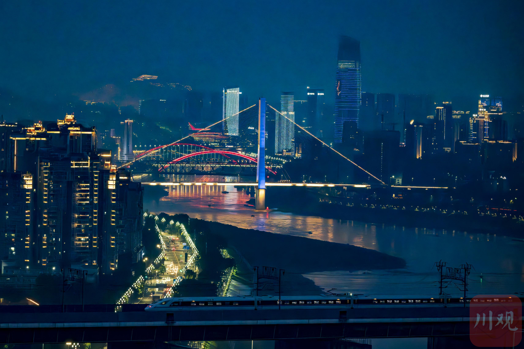 （轉載）宜賓：金沙江上五橋同框 “立體”夜景更迷人