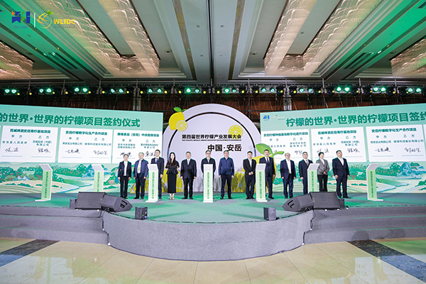 第四屆世界檸檬産業發展大會檸檬品牌行銷分享會暨招商推介會舉行_fororder_簽約儀式現場-安岳縣委宣傳部供圖